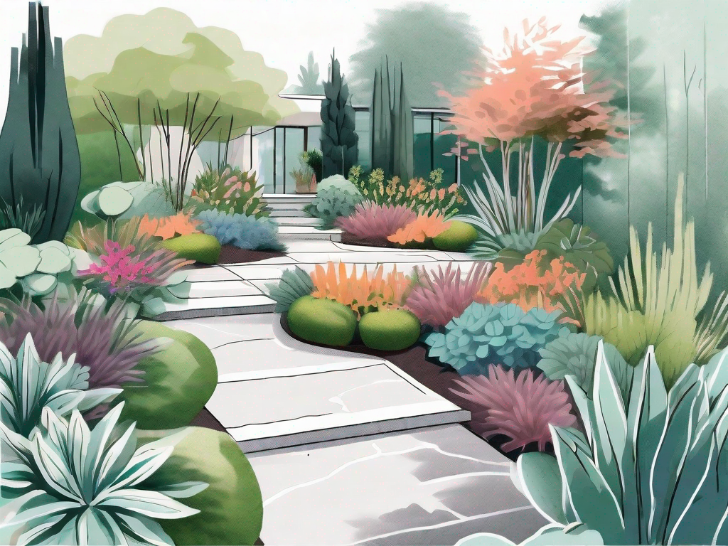 A beautifully designed garden with a variety of colorful plants