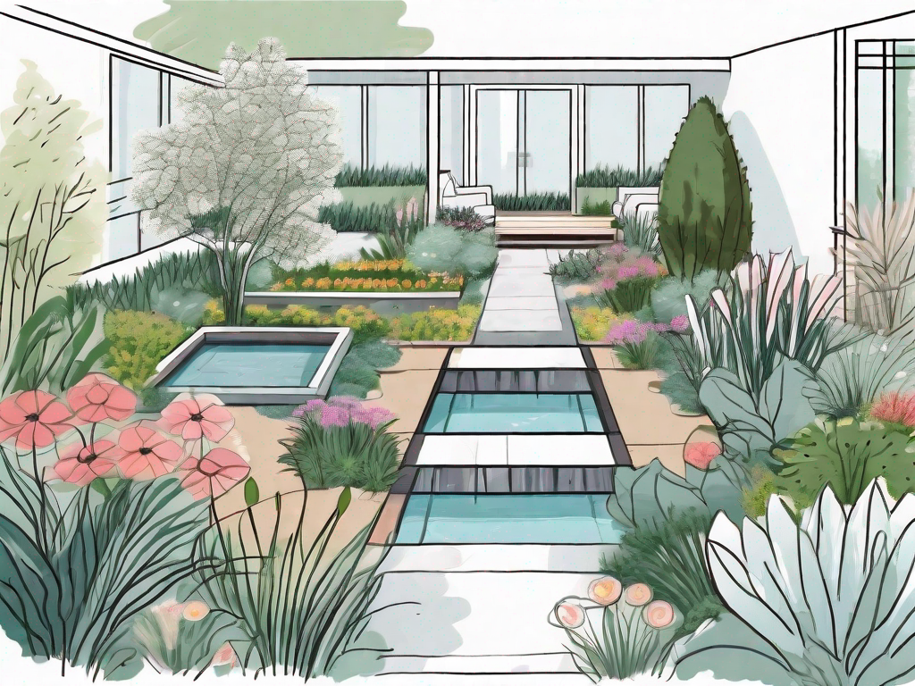 A beautifully designed garden with a variety of plants