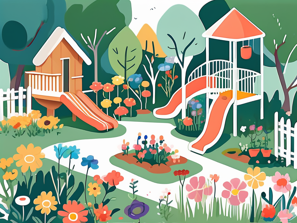 A playful garden filled with colorful flowers